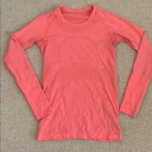 Lululemon Swiftly long sleeve, Coral size 6